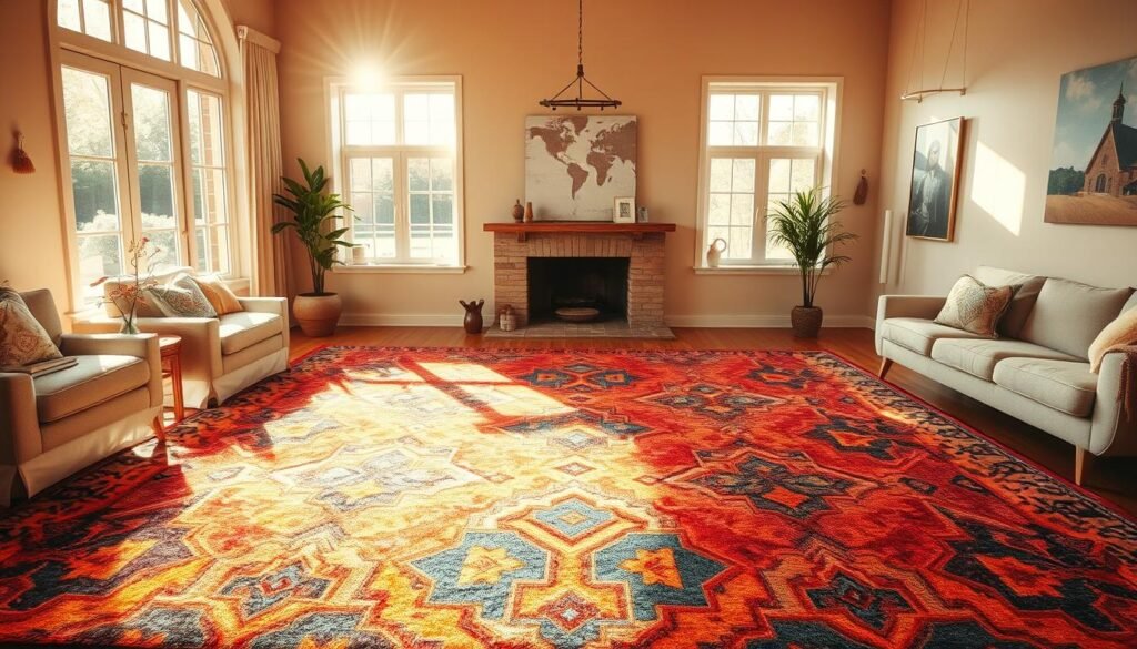 bold patterned rug design